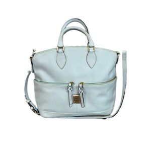 Dooney & Bourke Dillen Double Pocket Satchel In Light Blue Color Pre Owned